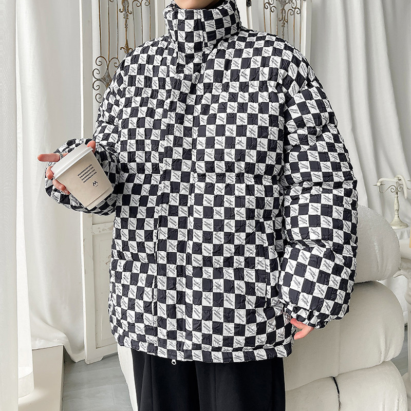 2025港风冬装立领棉服保暖宽松大码棉袄男装外套XZ415-M168P115,男装棉衣,星座415