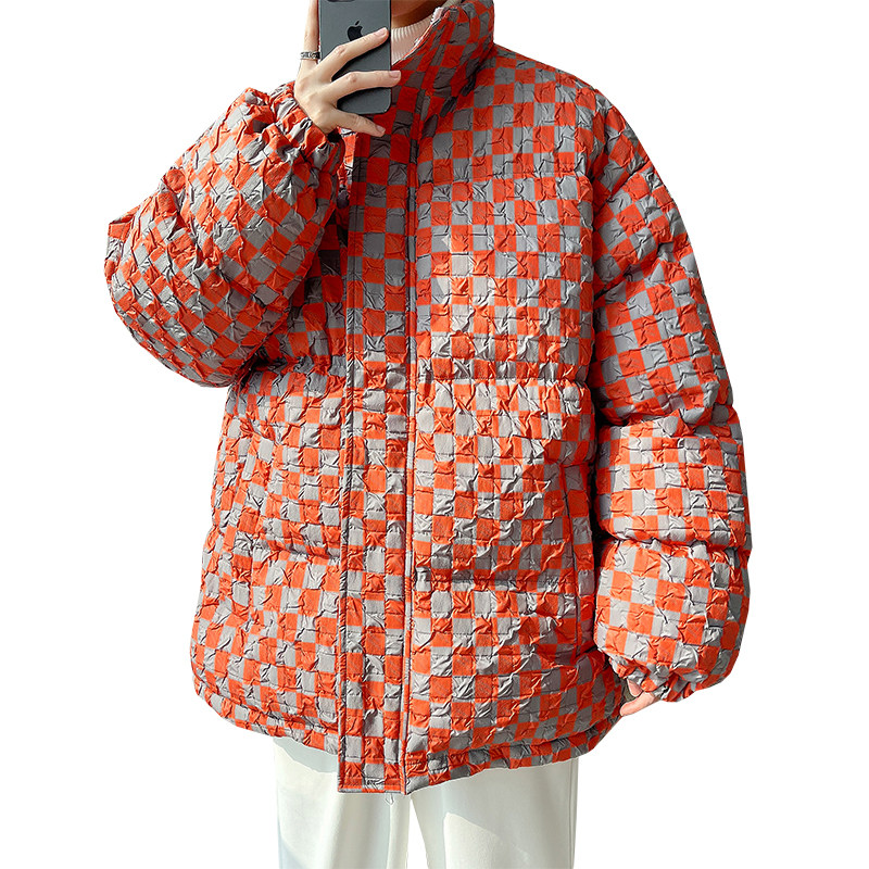 2025港风冬装立领棉服保暖宽松大码棉袄男装外套XZ415-M168P115,男装棉衣,星座415