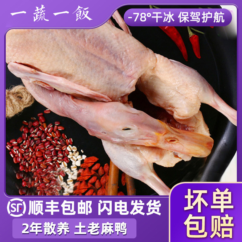 正宗农家二年以上老麻鸭散养土鸭生态老鸭肉新鲜冷冻整只顺丰包邮