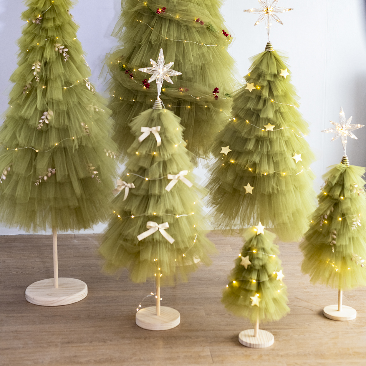 茶绿色节日灯2米含装饰物挂件