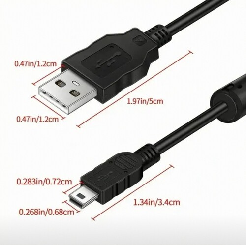 适用单反相机T口数据线佳能IFC 400PCU USB2.0梯型5P针带磁环