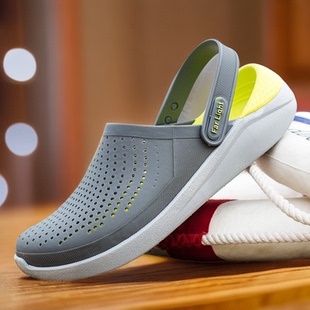 洞洞鞋男2025夏季新款男士防滑大码沙滩鞋青少年潮流包头凉鞋男款