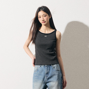 RPB BRAND复古水洗条纹微弹显瘦甜辣背心吊带短袖修身打底小上衣