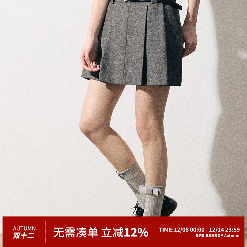 RPBBRAND学院风百褶裙女