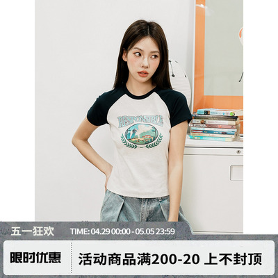 RPBBRAND短袖潮修身短袖上衣