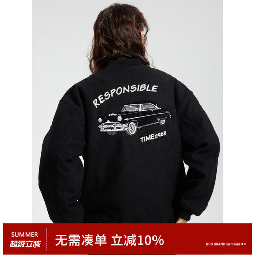 RPBBRAND秋冬宽松字母印花外套