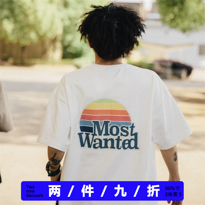 MostwantedLab 2019四周年限定百搭 彩虹短袖男女宽松潮