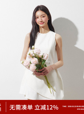 RPB BRAND连衣裙简约百搭纯色无袖半身裙女春夏新款高腰显瘦A字裙