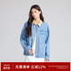 RPB 撞色翻领宽松简约休闲牛仔外套夹克女 BRAND巴恩风复古经典