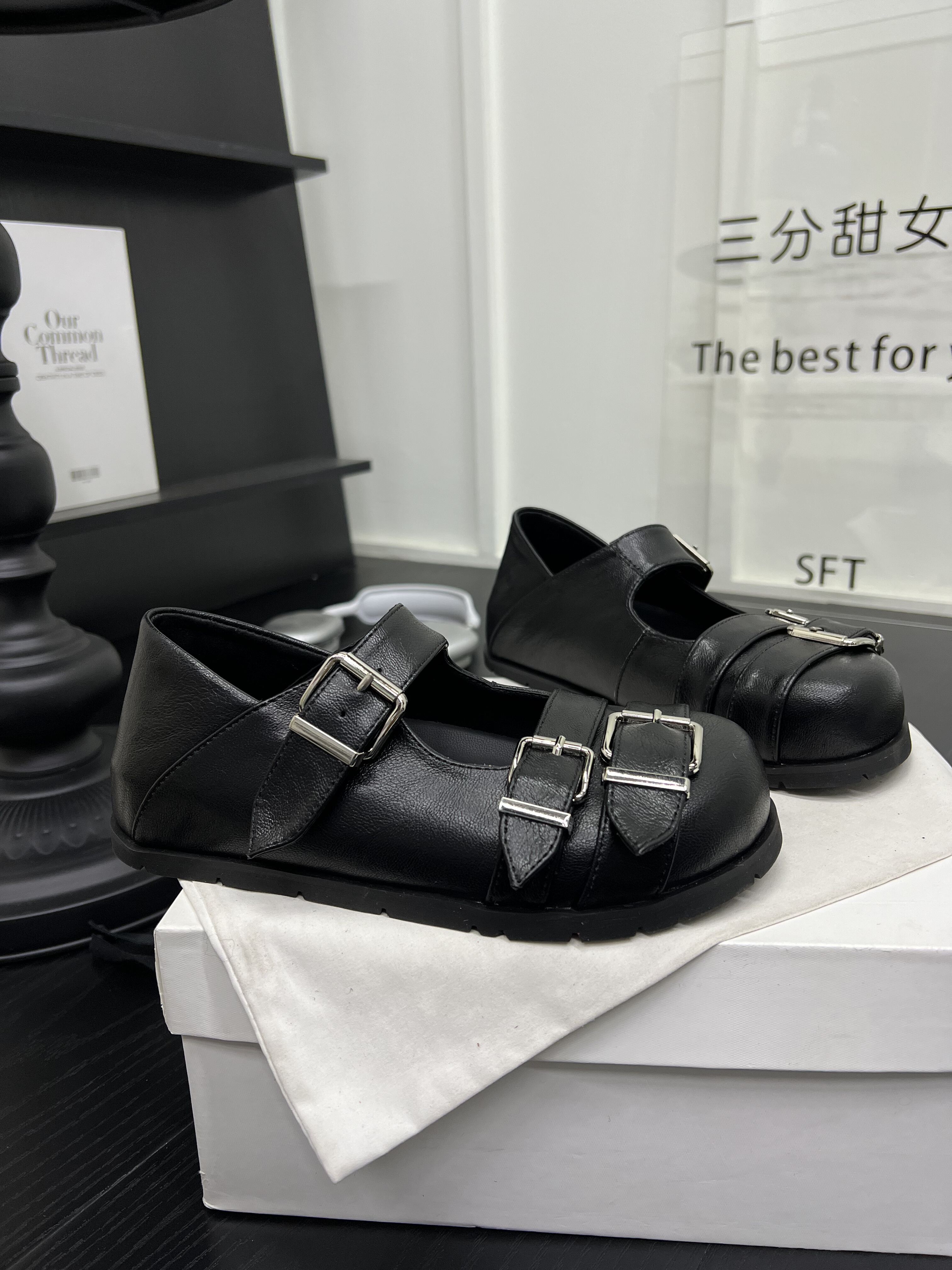 复古英伦风双卡扣小皮鞋2026新款平底玛丽珍鞋女圆头黑色浅口单鞋,女鞋,玛丽珍鞋,淘宝优惠券,粉丝福利购,淘宝优惠卷