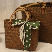 大容量仿藤草编包手工编织包藤编手提竹编野餐女包伴手礼菜篮子包