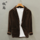 极麻复古平驳领灯芯绒休闲西服男士 外套 宽松青年商务条绒纯棉西装