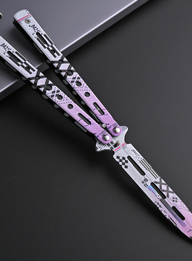 蝴蝶刀折叠便携练习刀全钢未开刃甩手花式玩具训练游戏周边高颜值