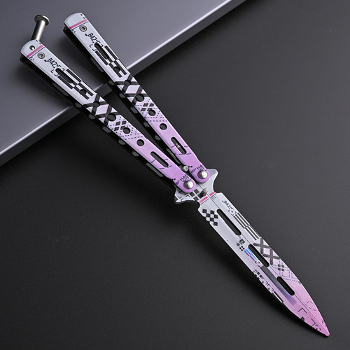 蝴蝶刀折叠便携练习刀全钢未开刃甩手花式玩具训练游戏周边高颜值