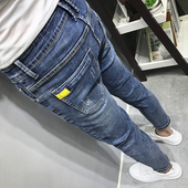 百搭铅笔裤 潮男网红同款 修身 个性 小脚牛仔裤 社会人精神小伙九分裤