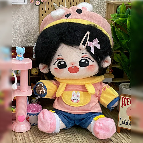 棉花娃娃衣服20cm彩虹兔兔