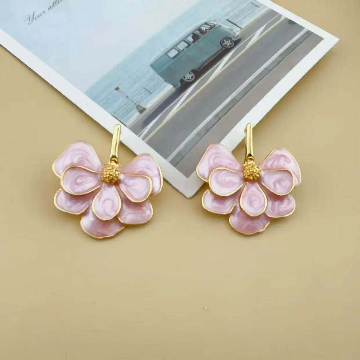 铜合金 珐琅流沙粉花耳饰 1106,饰品/流行首饰/时尚饰品新,耳环,淘宝优惠券,粉丝福利购,淘宝优惠卷