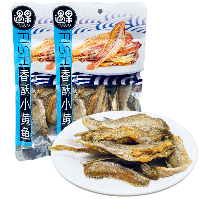 遇果香酥小黄鱼醇香原味40克袋装甄选海味鱼干酥脆办公室休闲零食