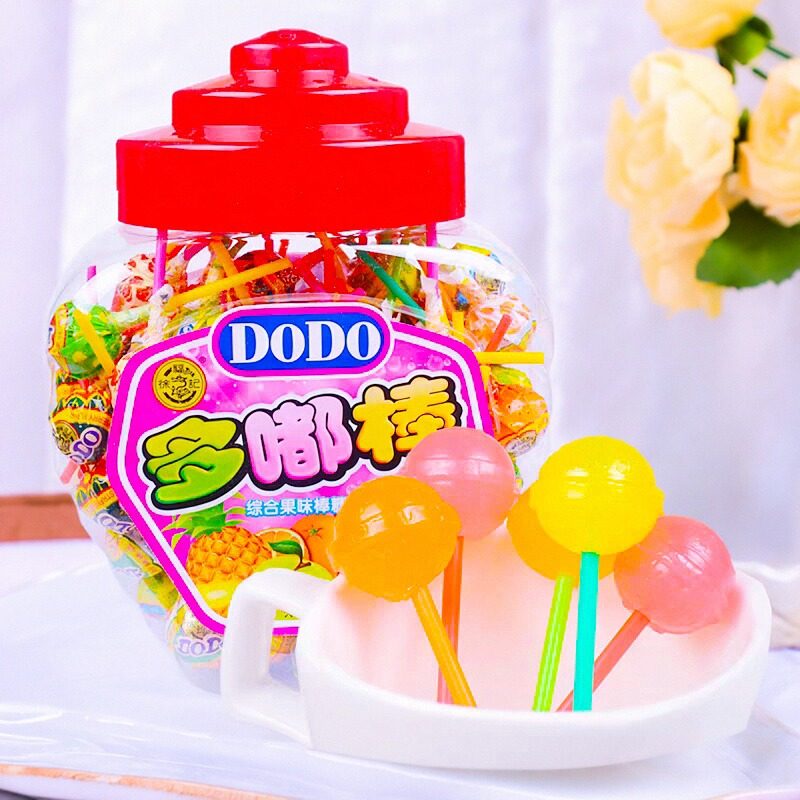 徐福记多嘟棒水果味棒棒糖整箱罐装综合口味儿童节零食桶装棒棒糖