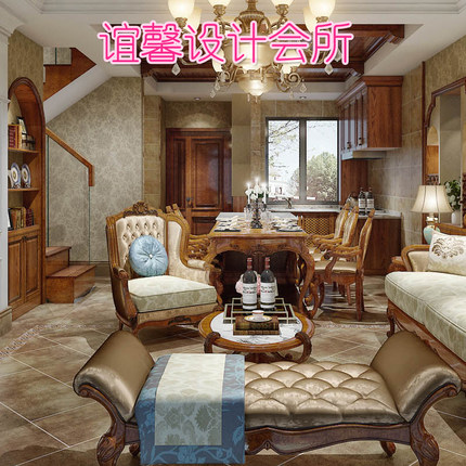 家装设计效果图 装修设计师 纯设计 室内设计服务 小户型美式北欧