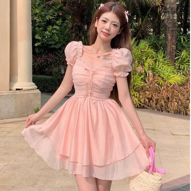 蝴蝶仙子小个子显瘦甜美公主裙