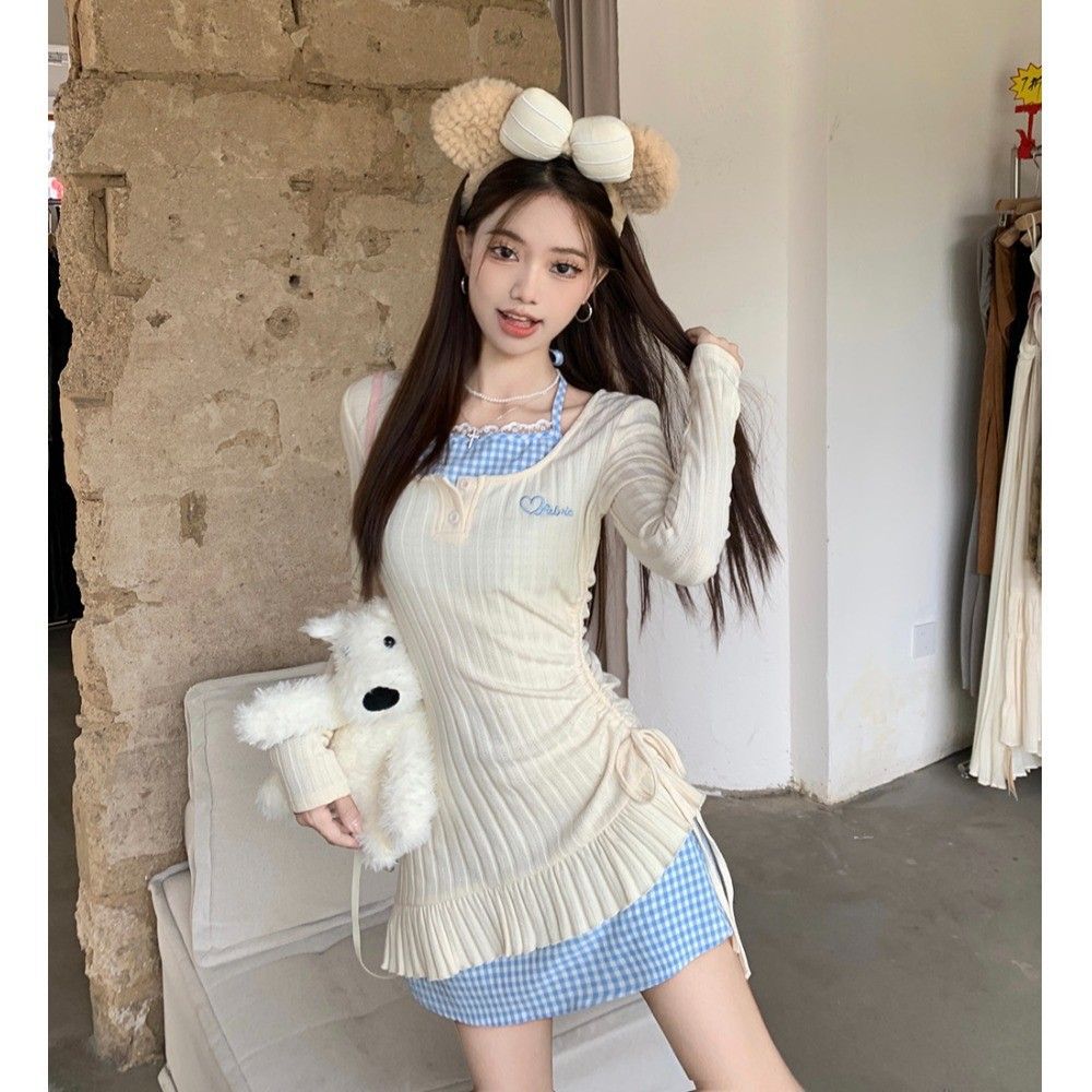 纯欲辣妹风收腰显瘦连衣裙