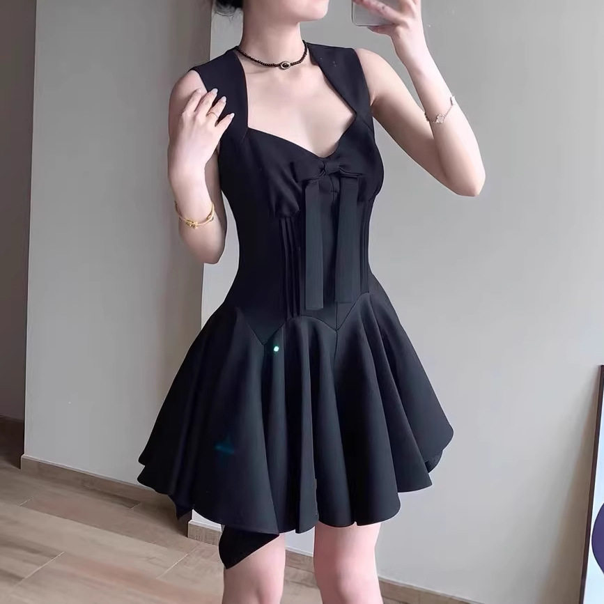 夏季小个子纯欲显瘦蝴蝶吊带裙
