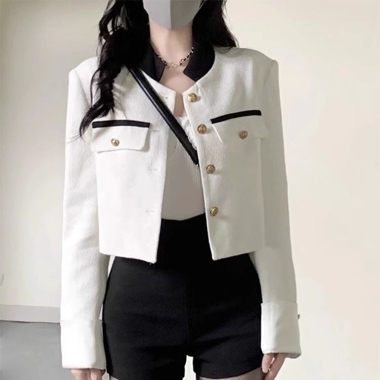 韩版小香风外套短裤两件套显瘦