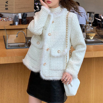 白色小香风羽绒服加厚短款外套女