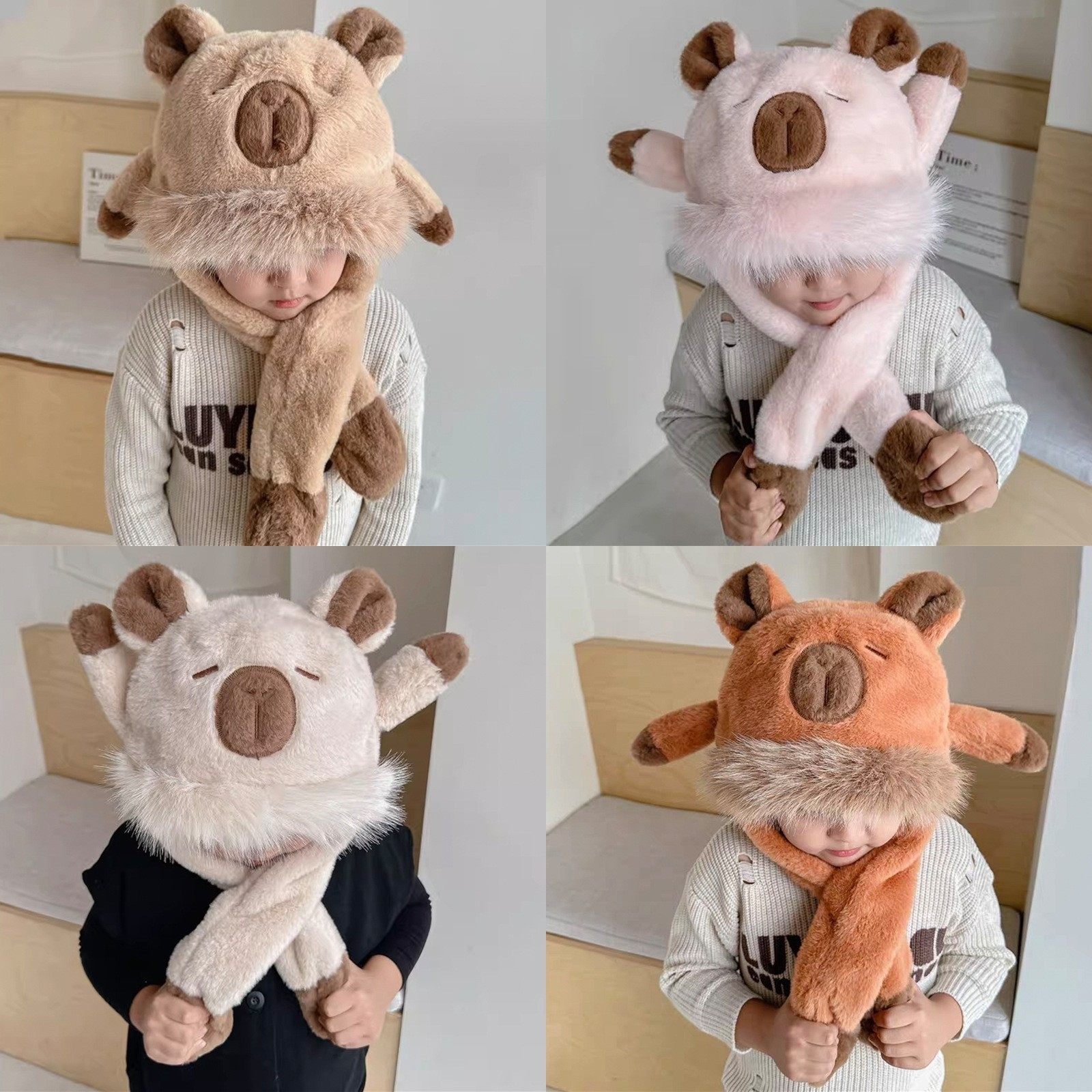 儿童帽子冬季加厚围巾一体网红耳朵会动男孩护耳帽女孩毛绒保暖帽,童装/婴儿装/亲子装,围巾,淘宝优惠券,粉丝福利购,淘宝优惠卷