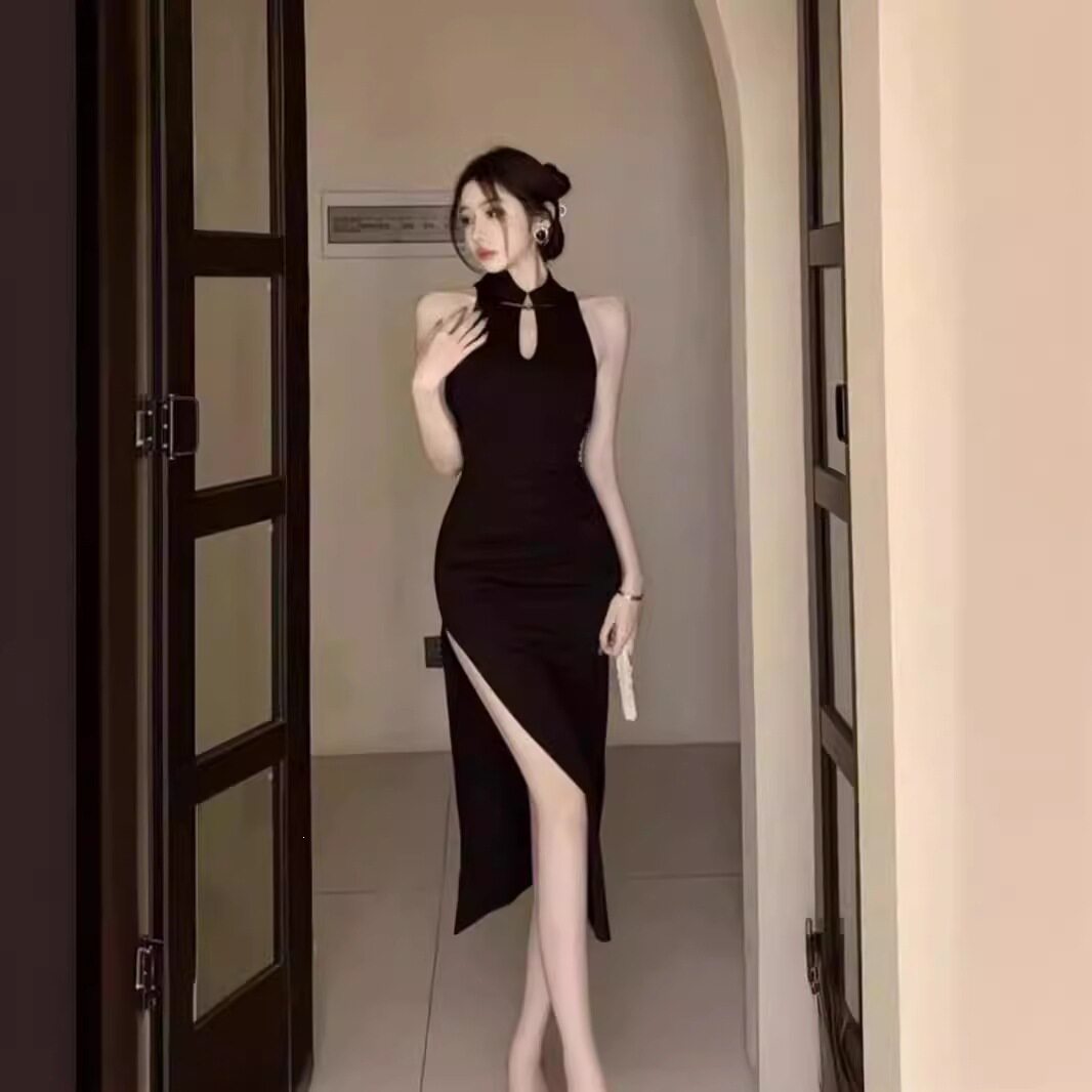 夏季新中式改良盘扣旗袍连衣裙
