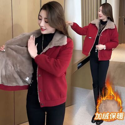 灯芯绒加绒加厚显瘦保暖外套