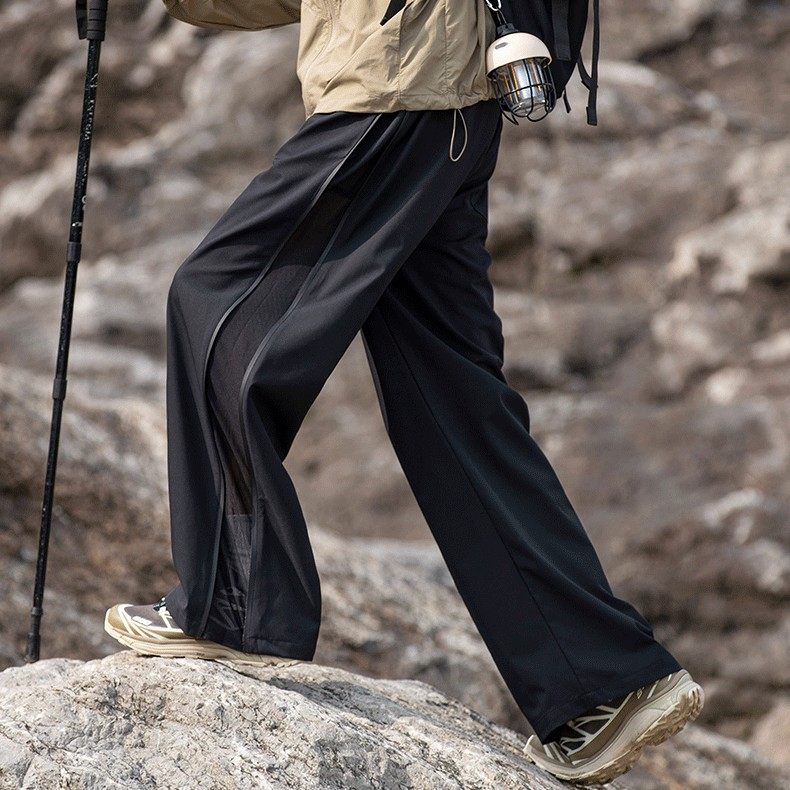 春秋山系户外登山冲锋裤防风防水透气直筒长裤潮牌伞兵裤男工装
