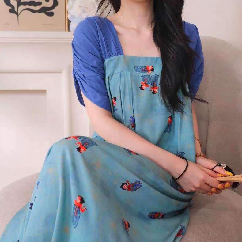 新中式国风无袖背心睡裙女夏季薄款棉绸宽松家居服唐装可外穿背心