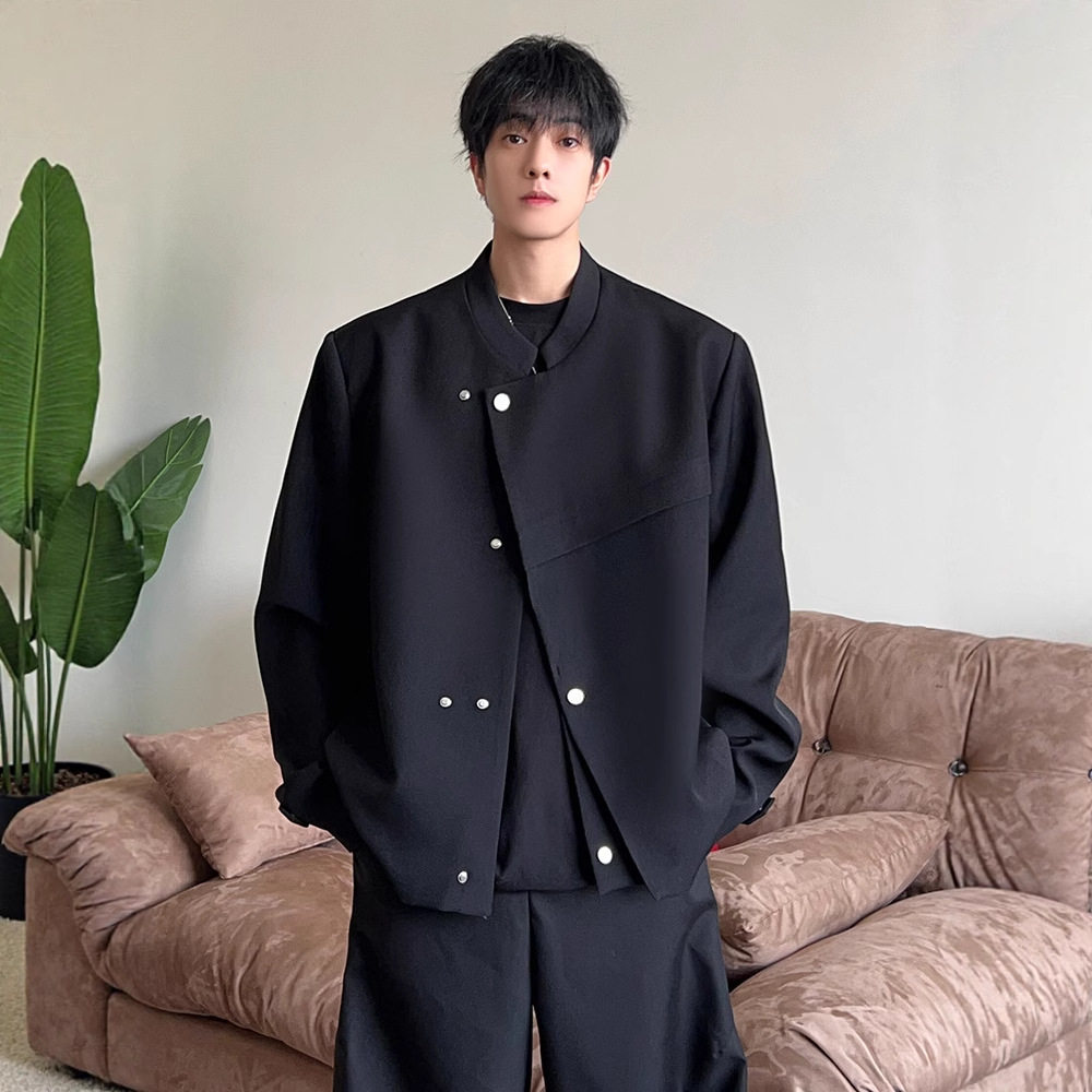 新中式活页立领短款男士西服
