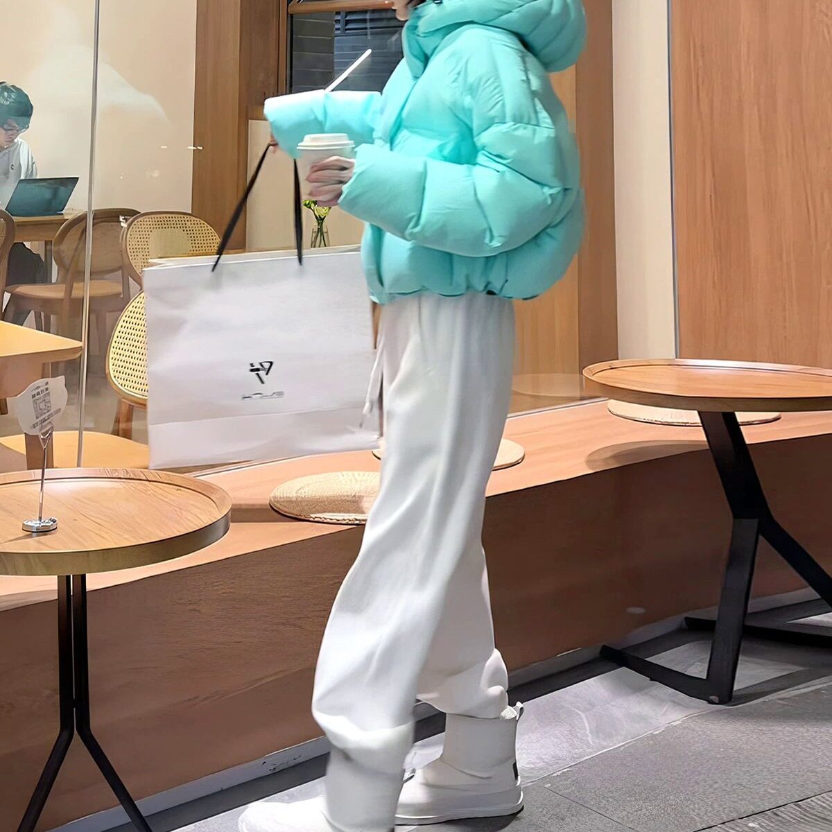 韩版短款连帽面包服女冬季保暖