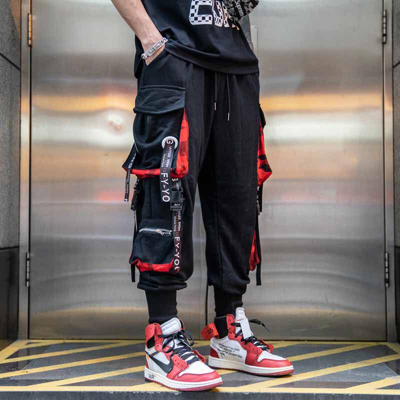 秋冬男士宽松阔腿工装裤多口袋