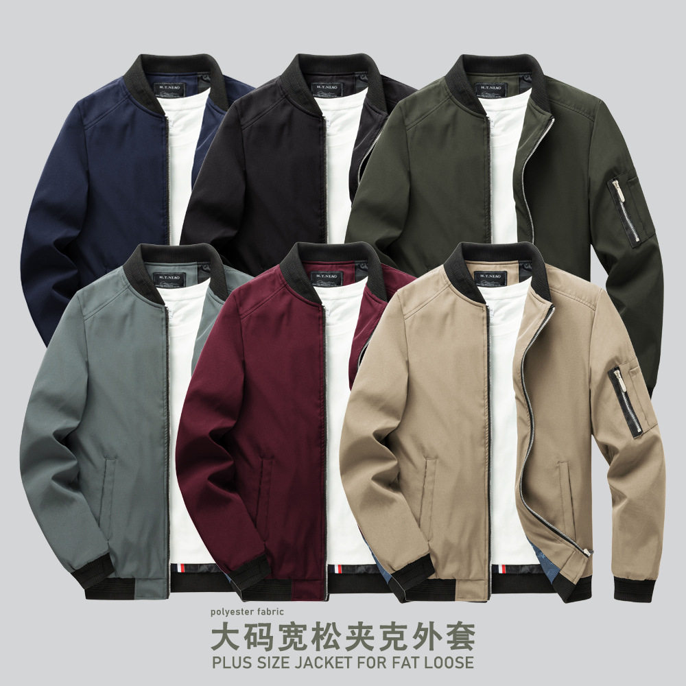 欧美男士大码薄款修身休闲夹克