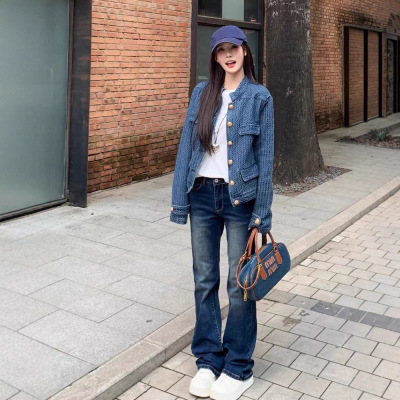 牛仔小香风外套女款情侣款