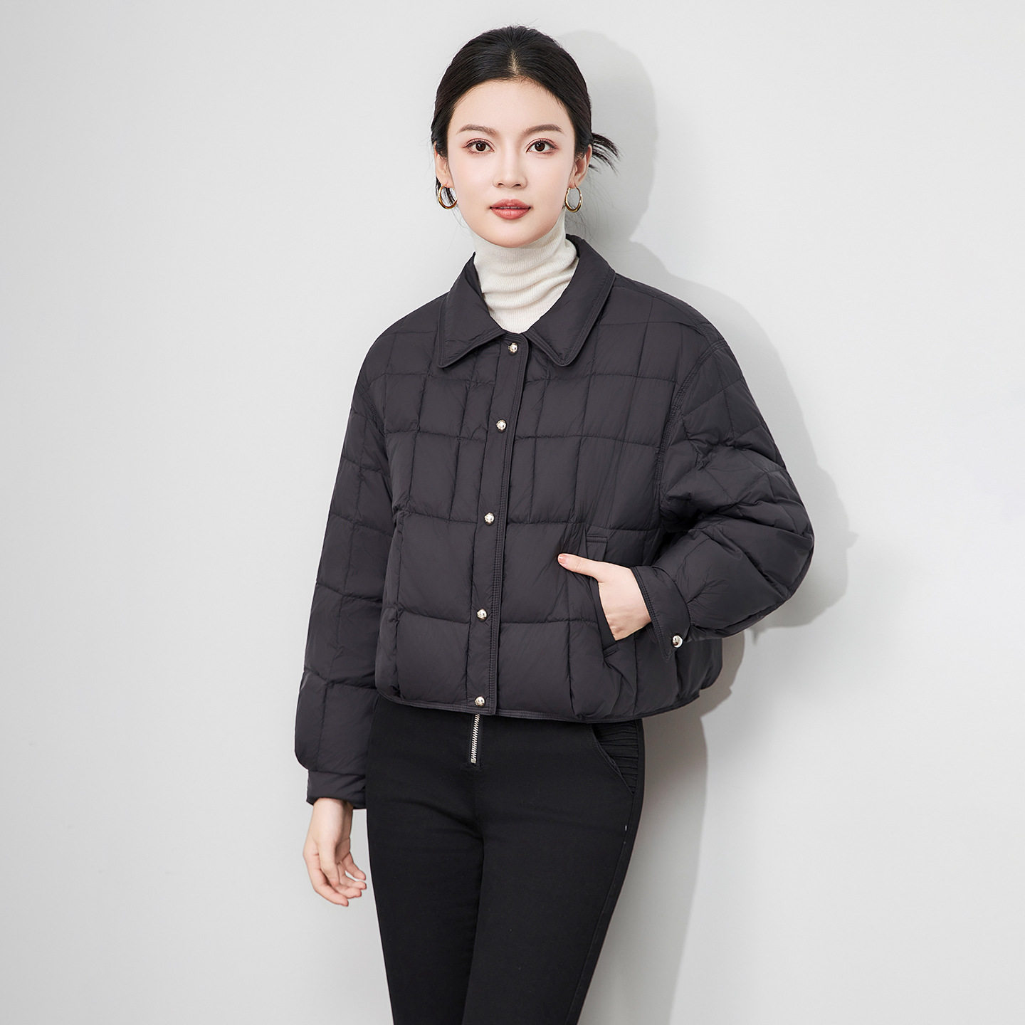 2514109-90白鸭绒羽绒服短款外套翻领轻薄简约时髦保暖防风女装新,女装/女士精品,羽绒服,淘宝优惠券,粉丝福利购,淘宝优惠卷