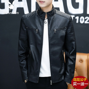 学生皮衣男装 立领机车帅气潮流皮外套2026新款 单 皮夹克薄款 春秋季