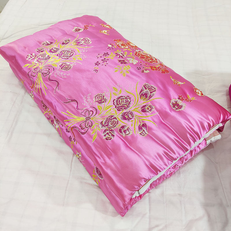 老式褥子面铺地棉垫子结婚红喜字婚房被褥床垫单人怀旧棉花被传统