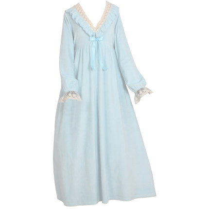 法式宫廷加绒加厚睡衣秋冬古董裙保温甜美可爱复古睡裙家居230101