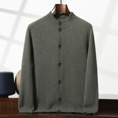 山羊绒开衫半高领双股加厚高级感