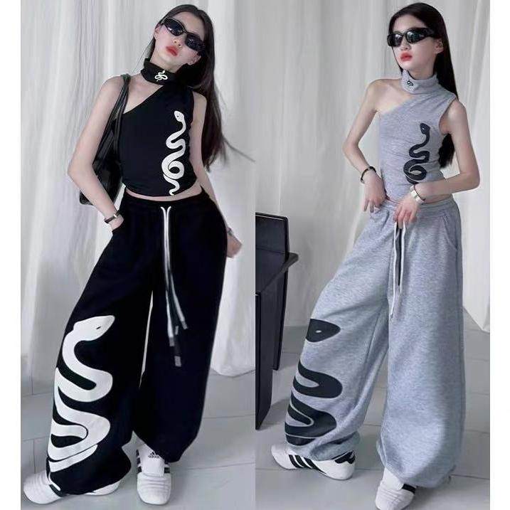 女童春秋款美式街舞休闲运动裤图片