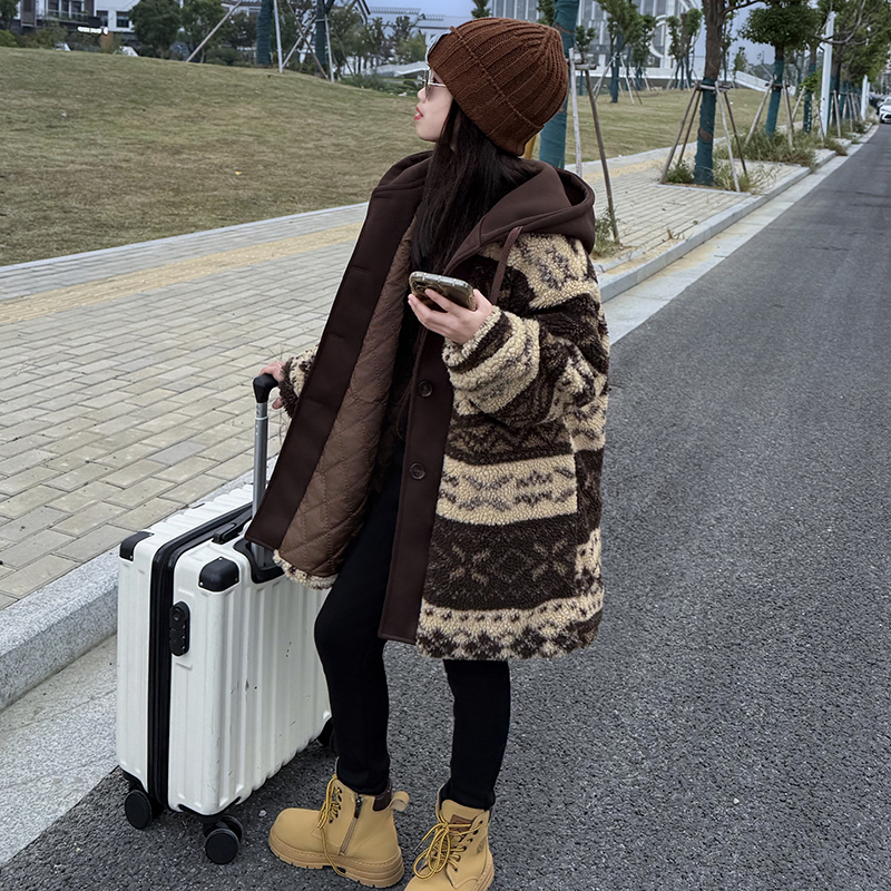 女童复古美拉德毛毛衣外套