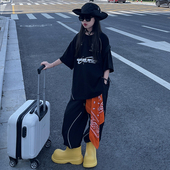 女童2025夏款 中大童洋气潮 套装 宽松短袖 T恤男女童街舞嘻哈休闲裤