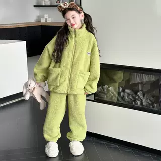 女童珊瑚绒家居服套装