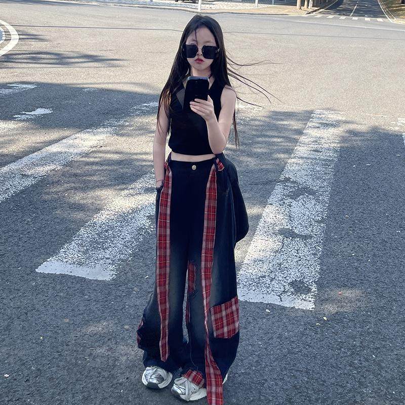 女童牛仔裤2025春季新款儿童洋气时髦阔腿裤中大童休闲直筒长裤子,童装/婴儿装/亲子装,裤子,淘宝优惠券,粉丝福利购,淘宝优惠卷