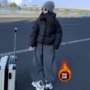 女童短款棉服2025年新款秋冬装洋气时髦中大童保暖加厚棉衣面包服